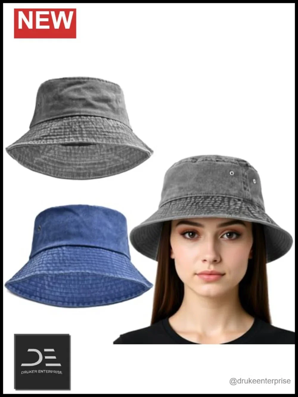2 Pack Cotton Bucket Hat for Travel Beach Fishing Sun Protection Unisex